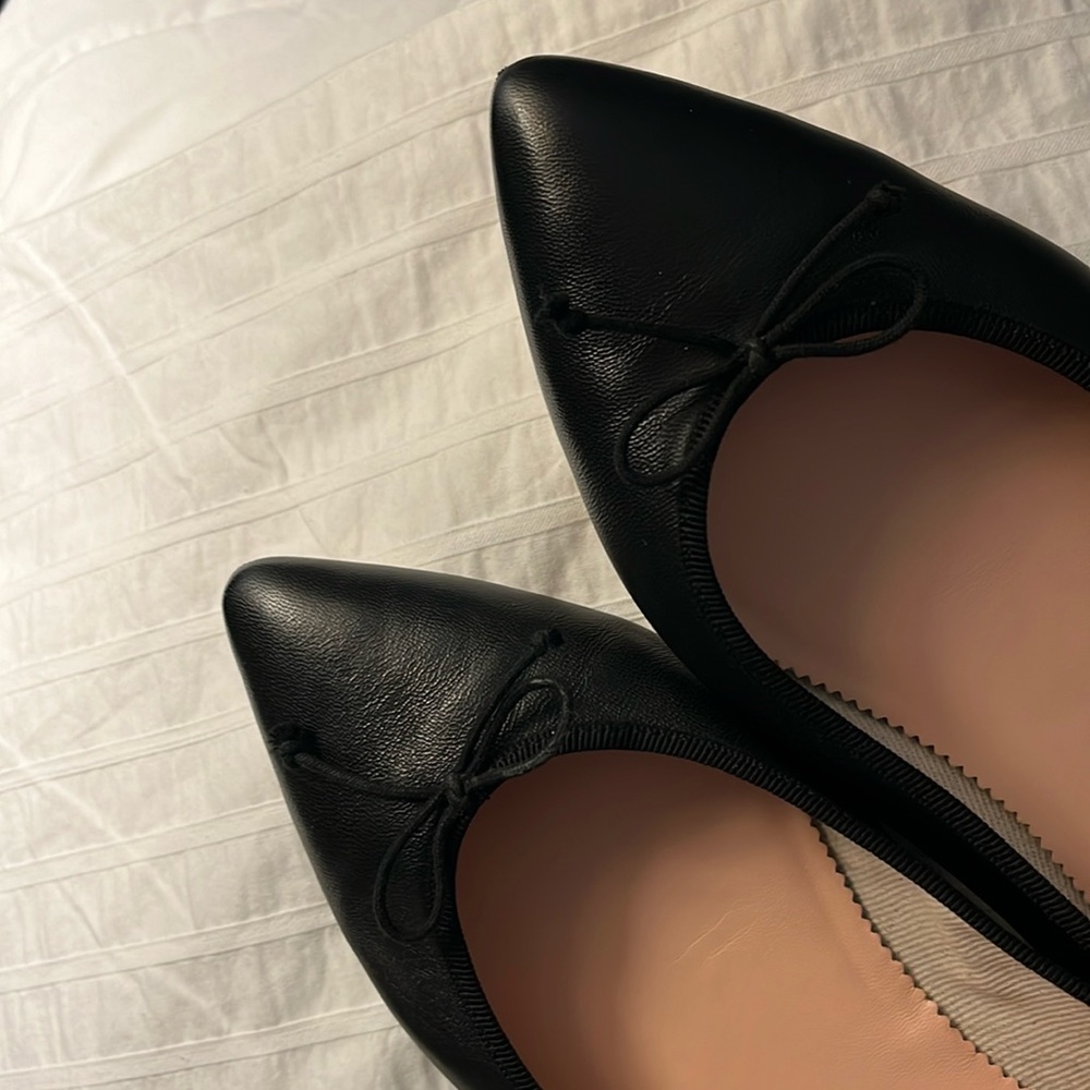 J. Crew Black Leather Flats